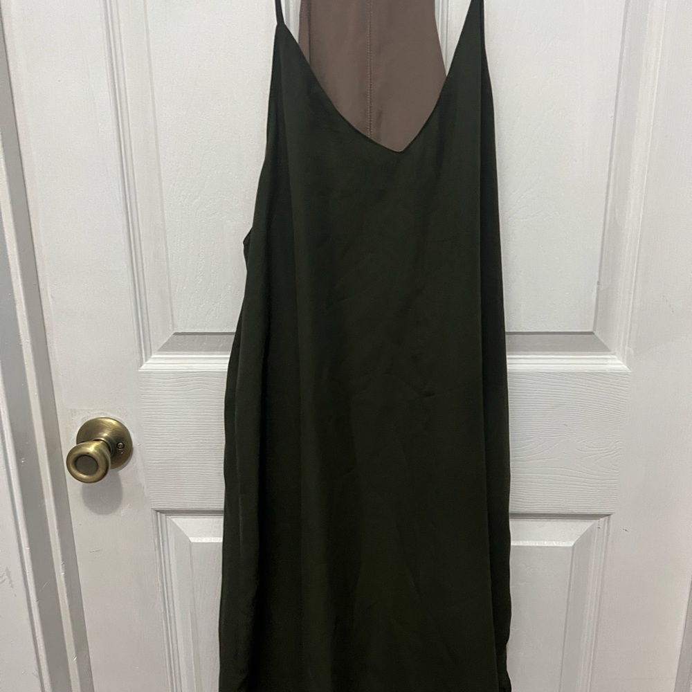 Elegant Olive Green Slip Dress